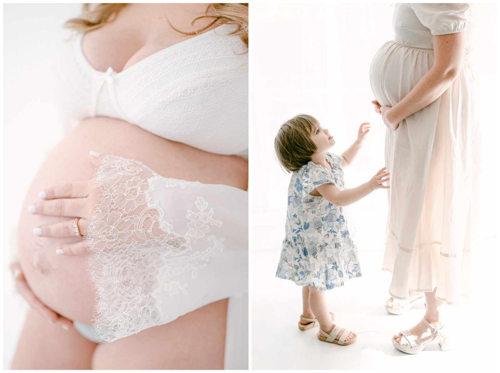 At-home maternity session with a toddler in Miami, FL