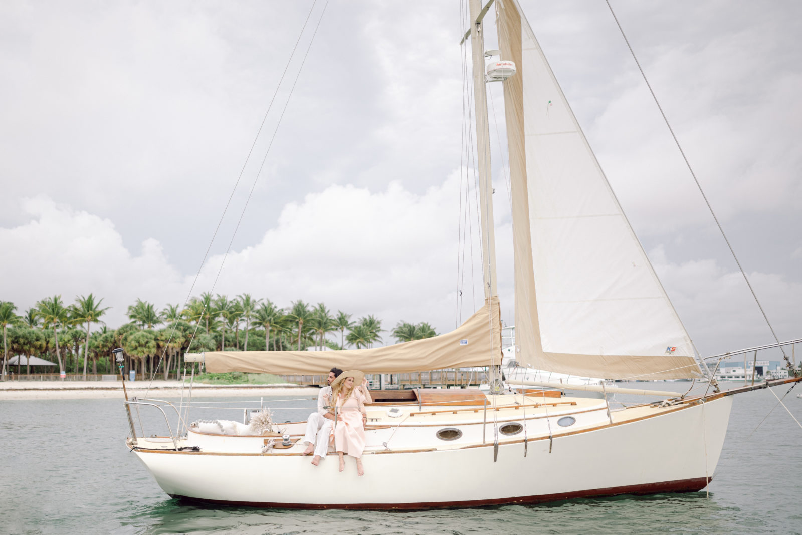 sailboat engagement photos in West Palm Beach