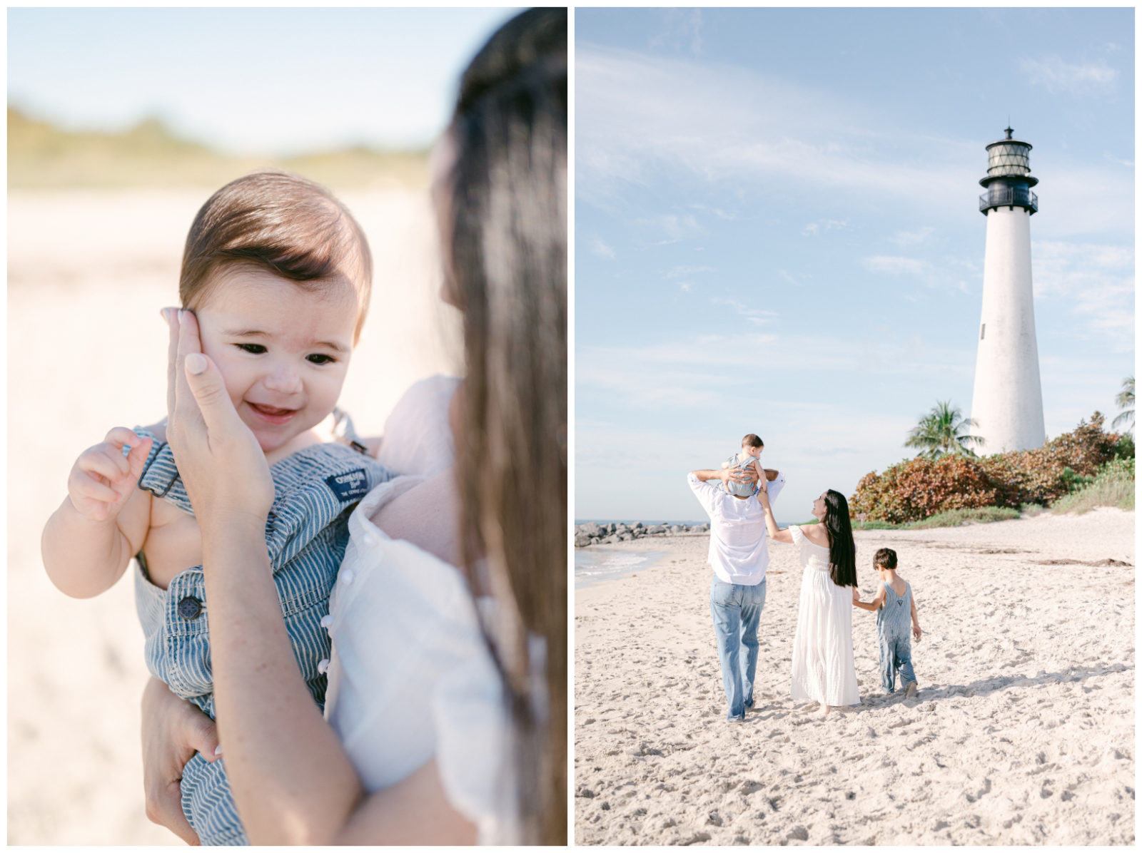 Family photos at the lighthouse in Key Biscayne