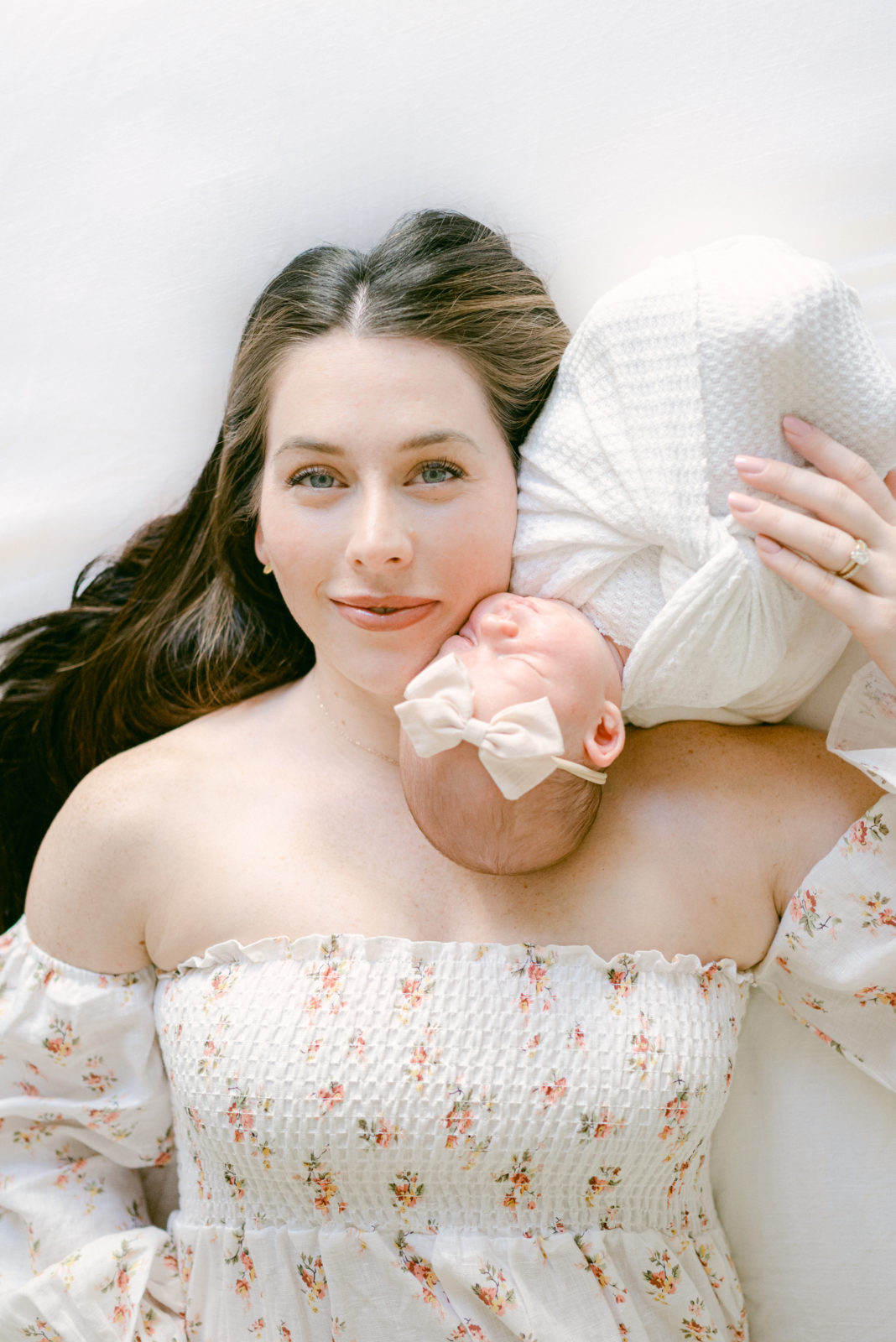 Mommy and newborn portrait upside down