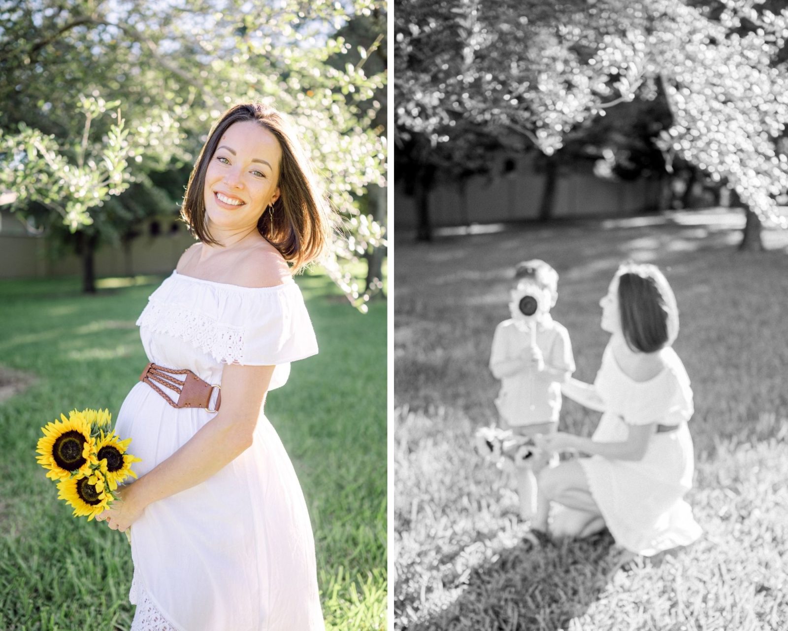 Maternity session in a park with sunflowers in Fort Lauderdale