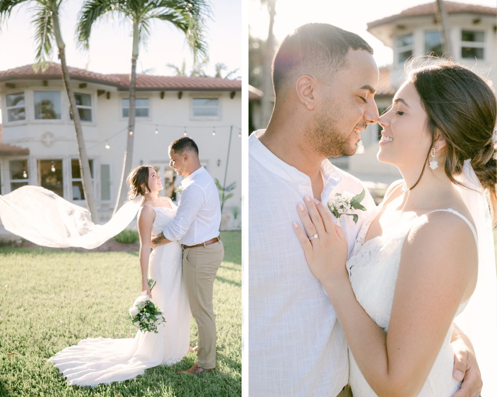 Bride and groom portrait during their Backyard Elopement in Miami