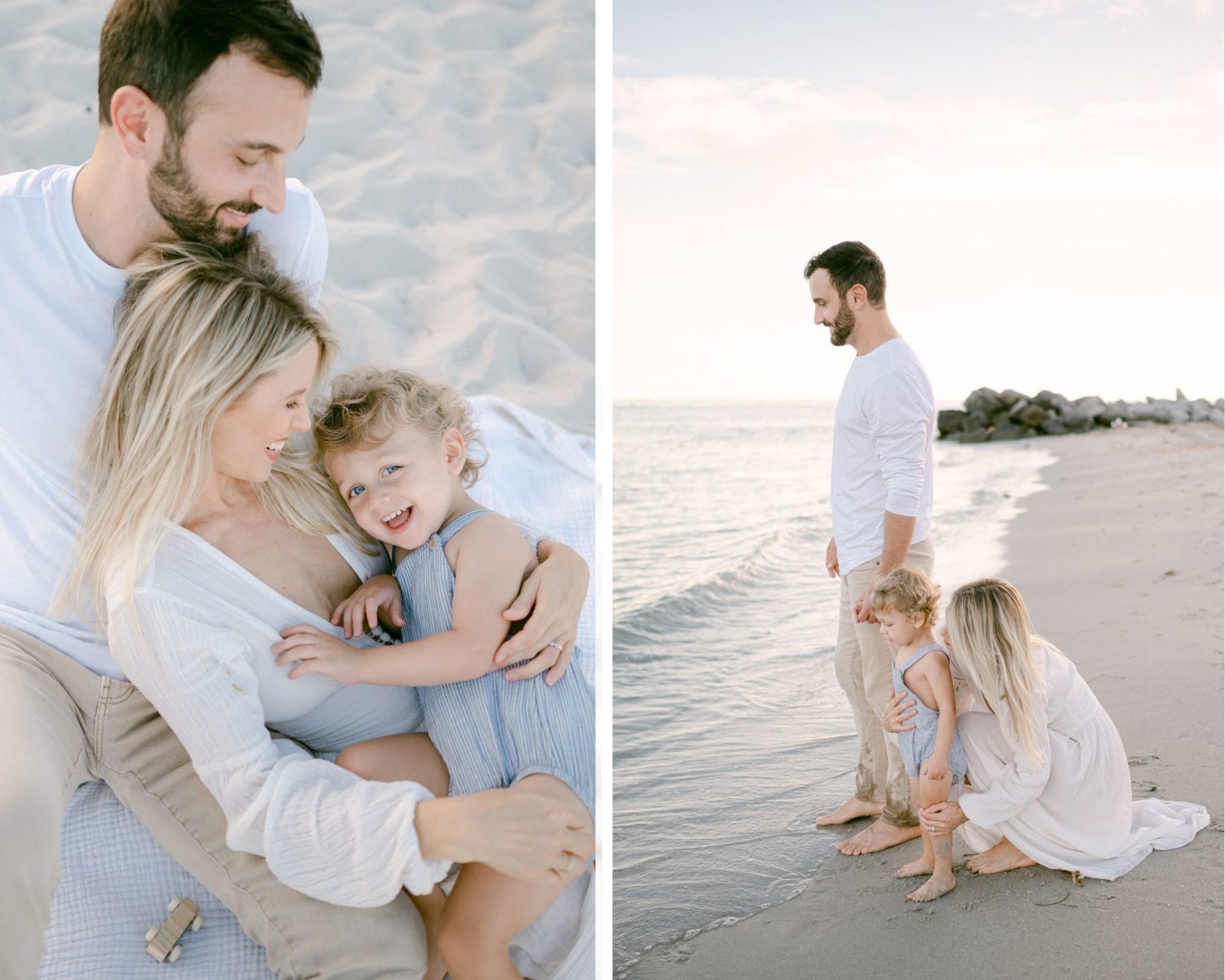 Family Photos with a toddler on the beach