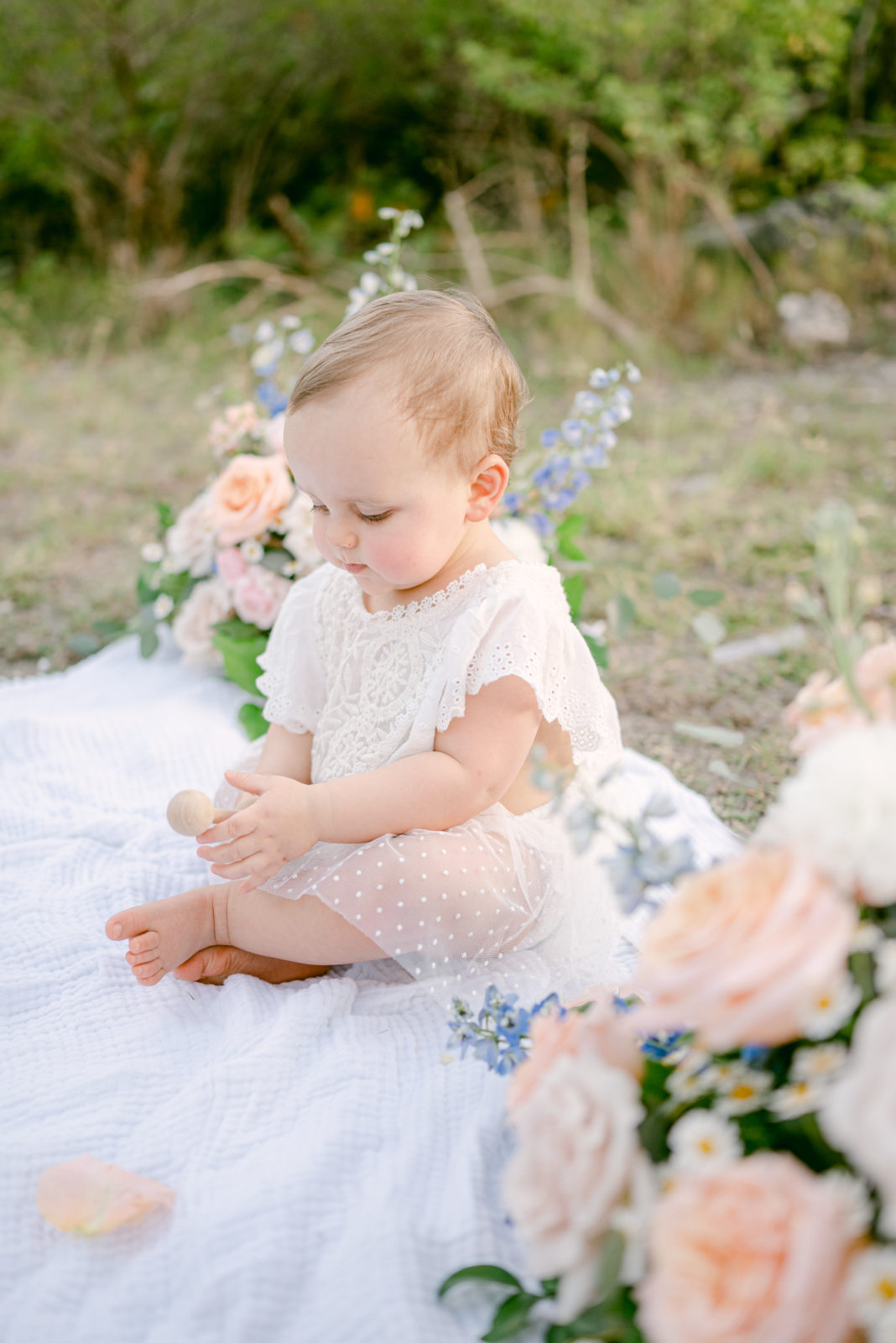 Baby photos with flowers
