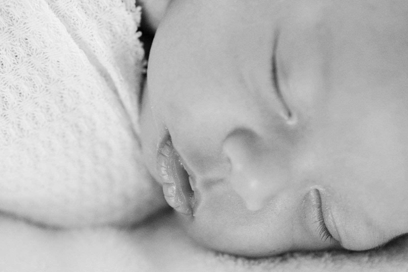 Black and white newborn details