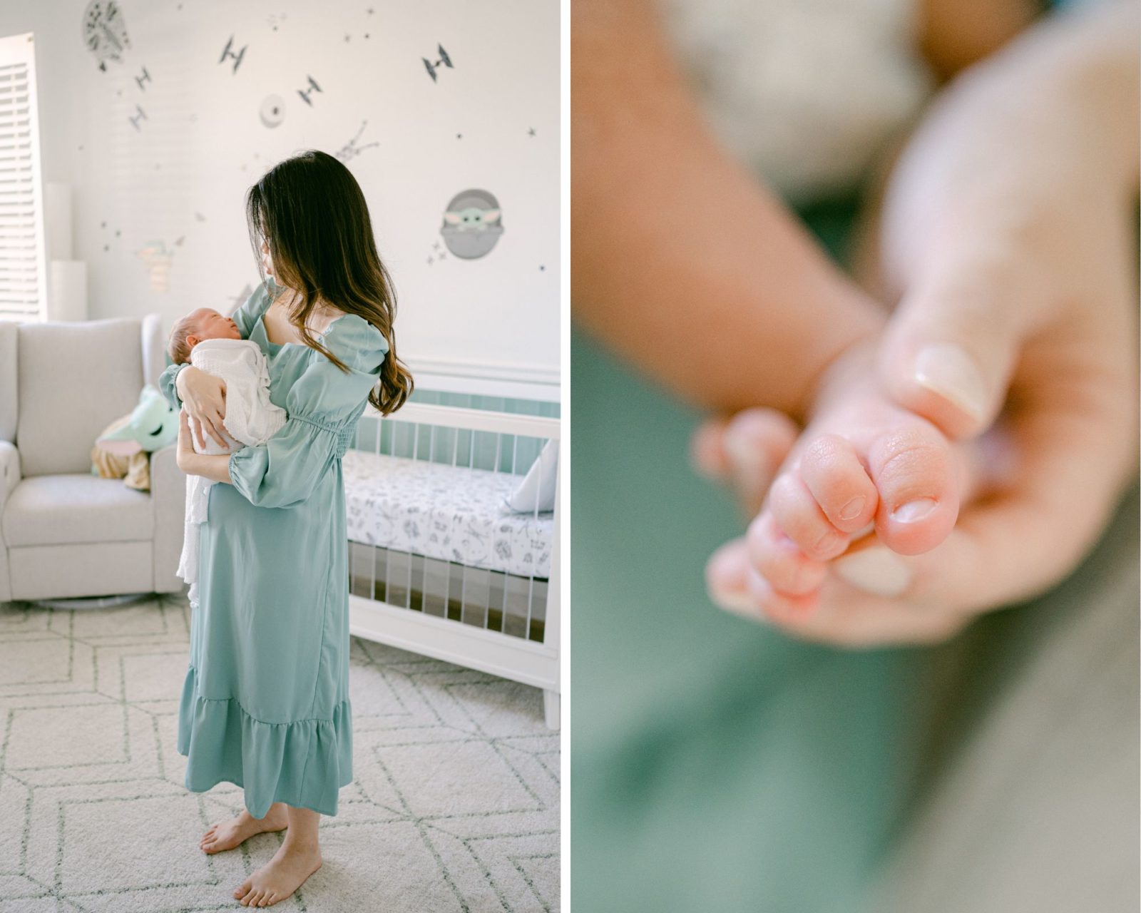 In home Newborn Photos showing feet details