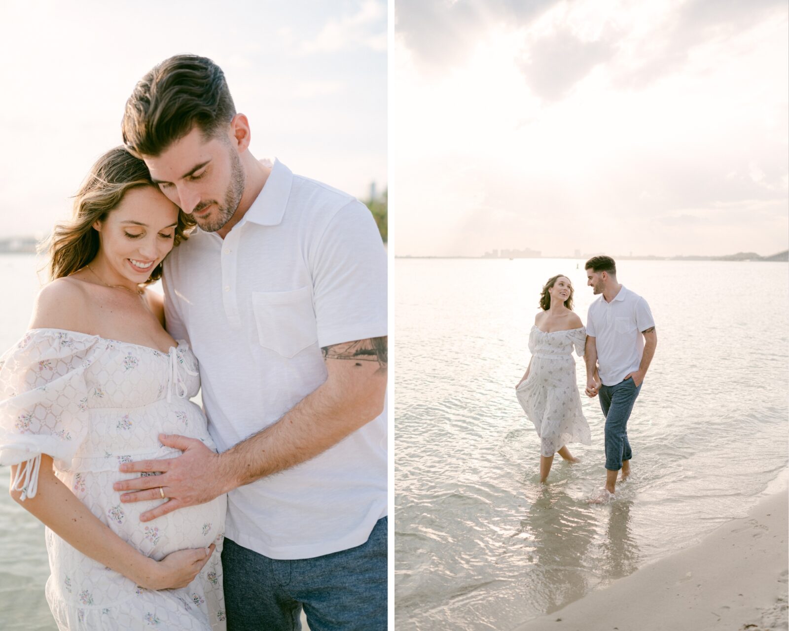 Sunset maternity photos in Key Biscayne, South FL 
