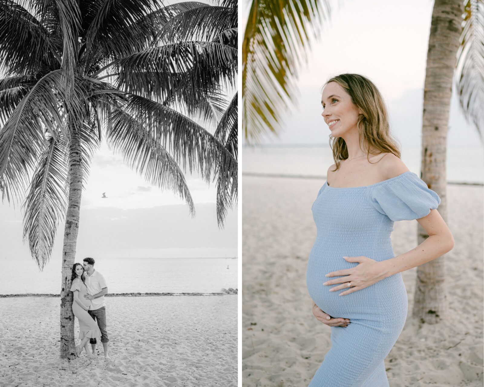 Sunset maternity photos in Key Biscayne, South FL
