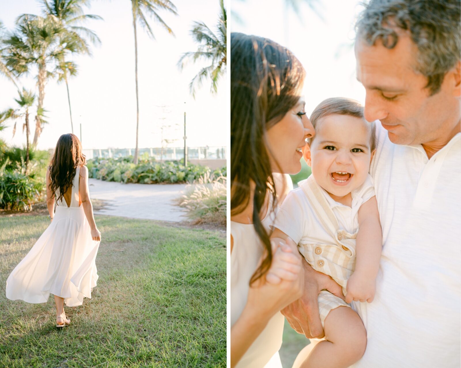 Toddler laughing with his parents by Miami Children Photographer