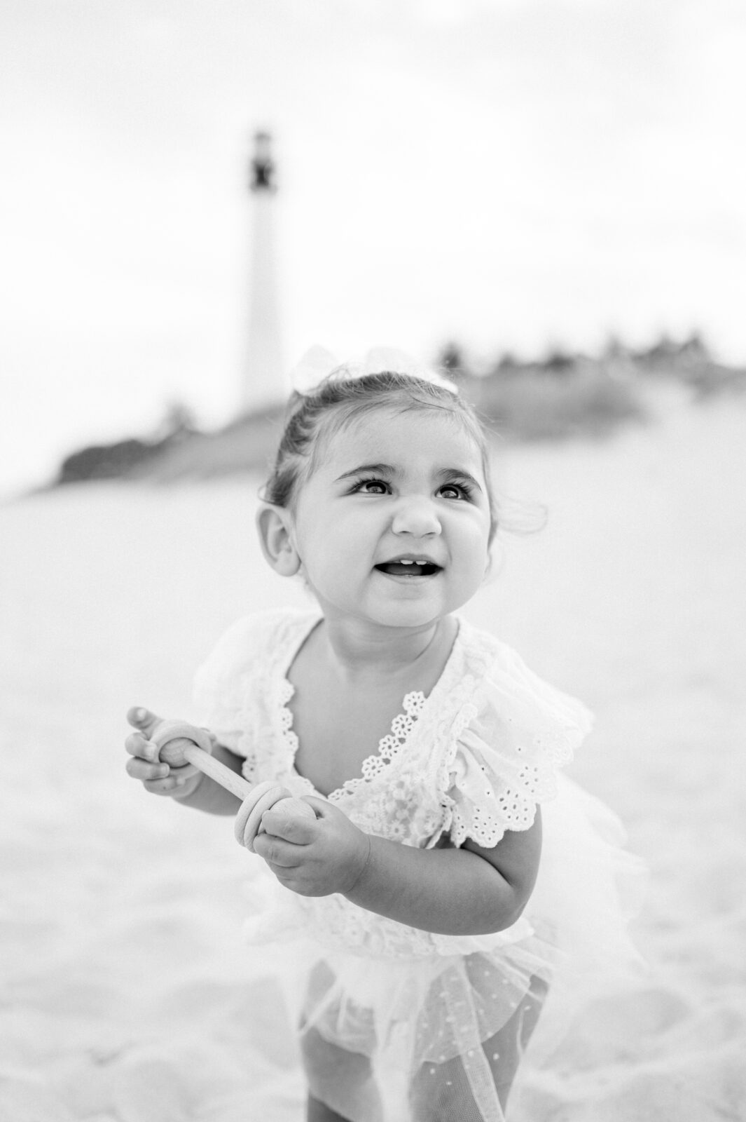 Black and white baby portrait in Miami