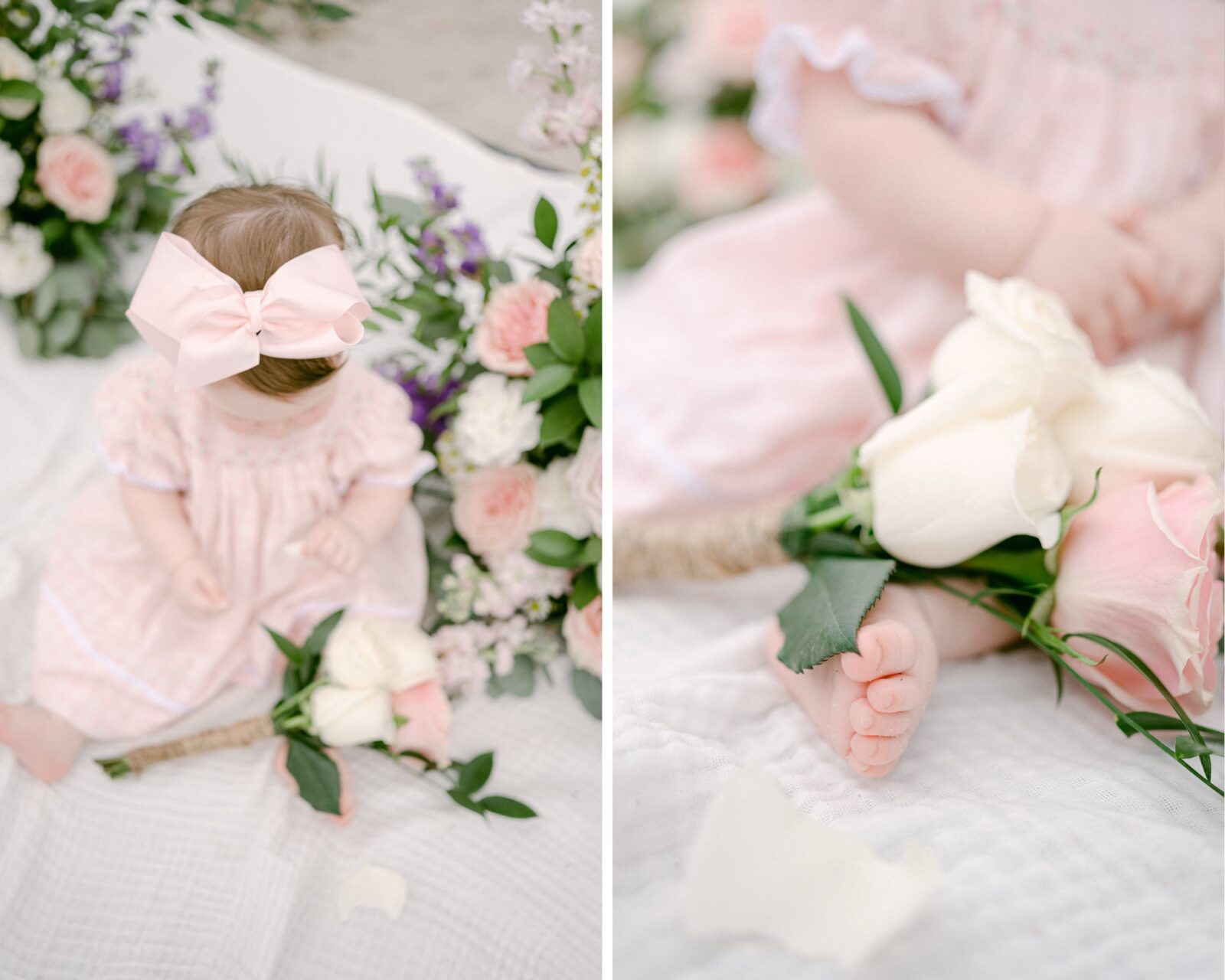 Baby session with flowers in Miami