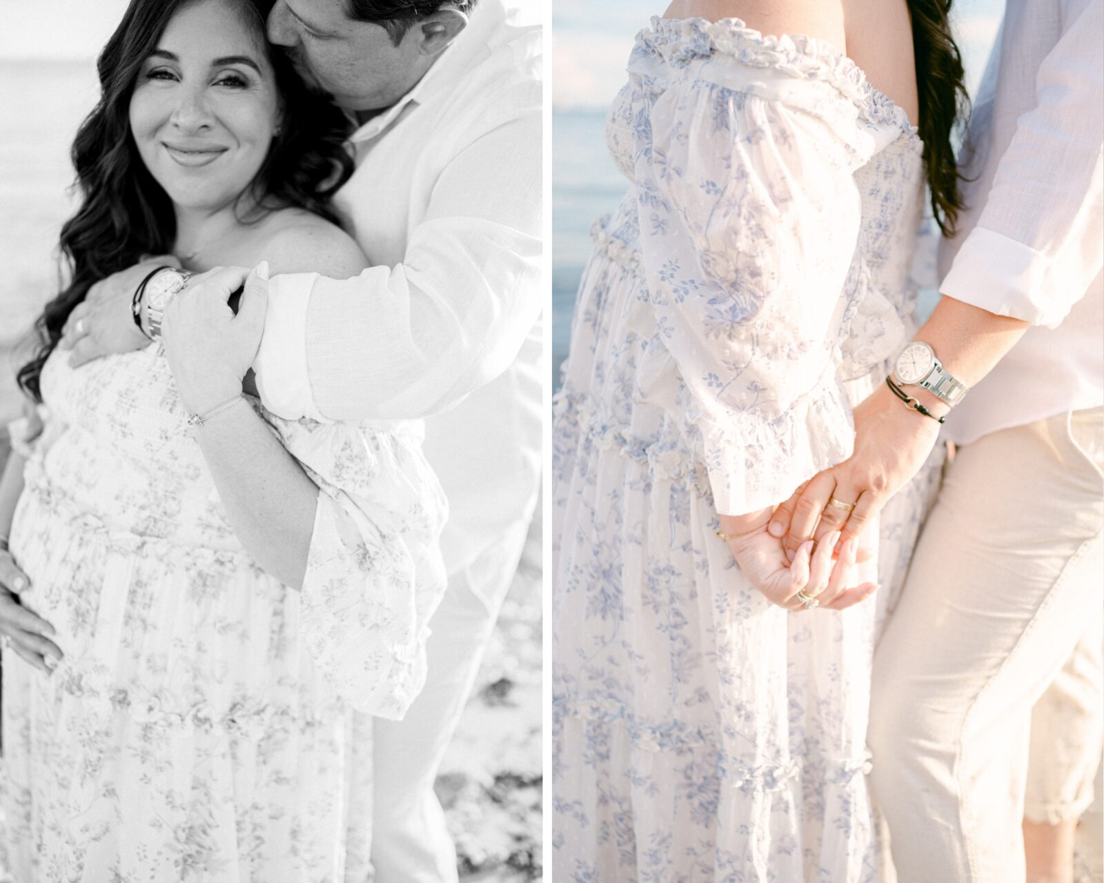 Details of a maternity photo shoot on the beach in Miami