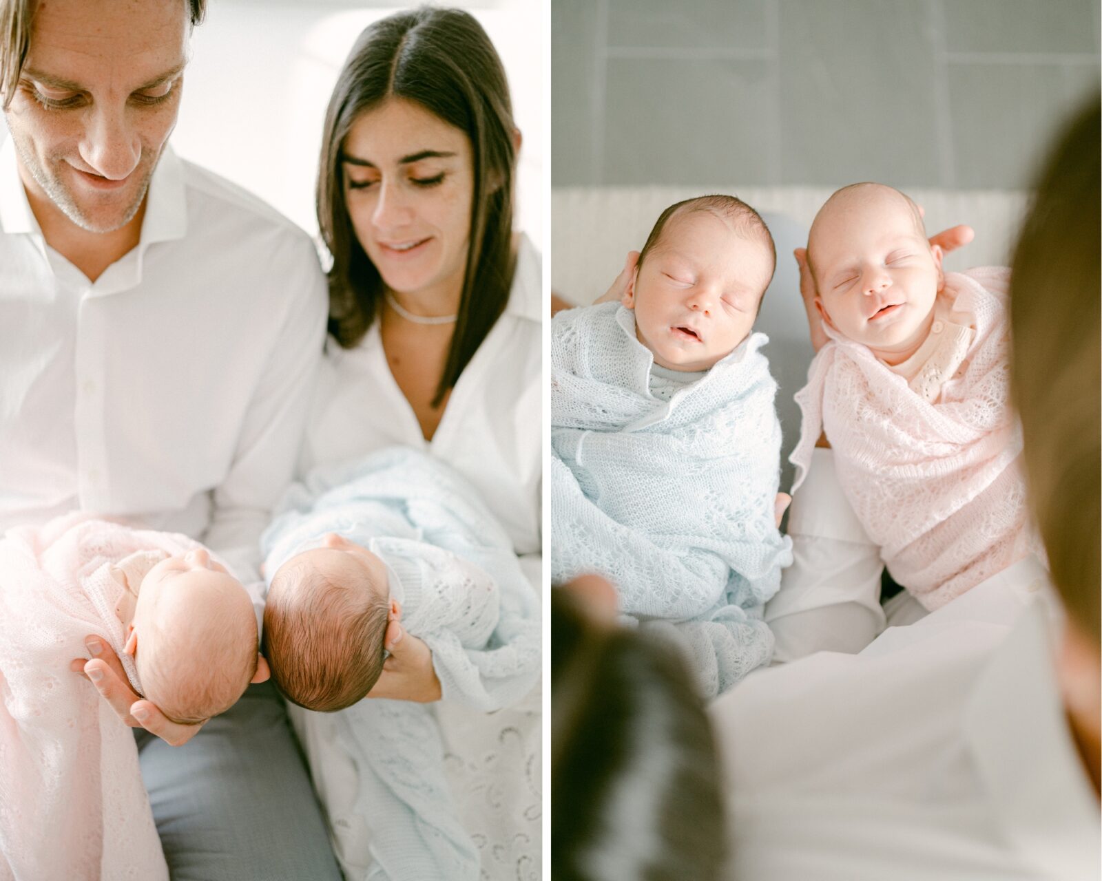 At Home Newborn Twin Photoshoot in Miami