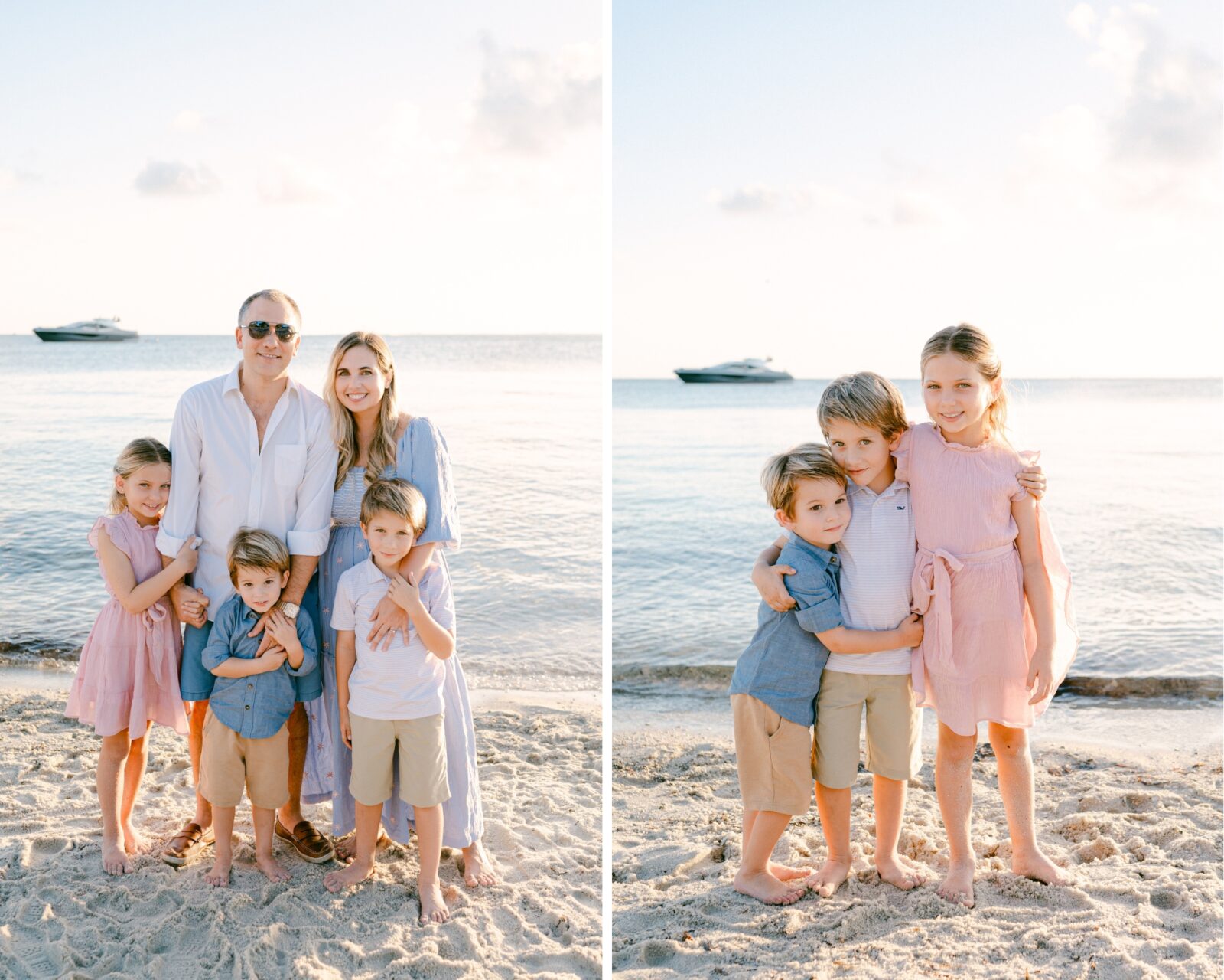 Miami family photos during sunset on the beach