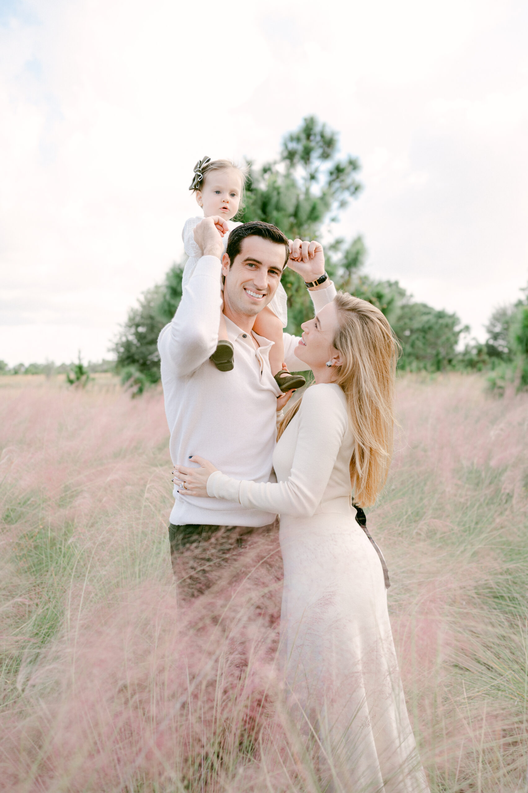 Family photoshoot in Miami's Pink Grass