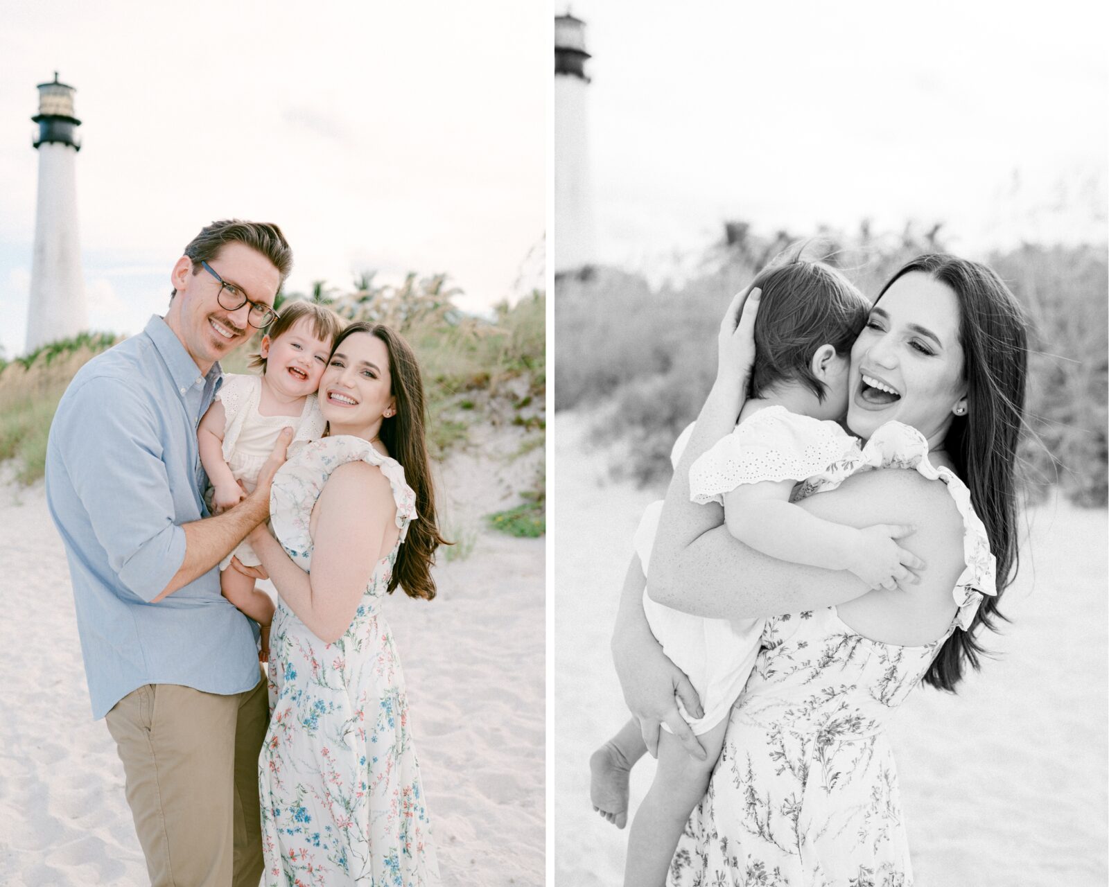 Natural Family Photoshoot at the lighthouse in Key Biscayne