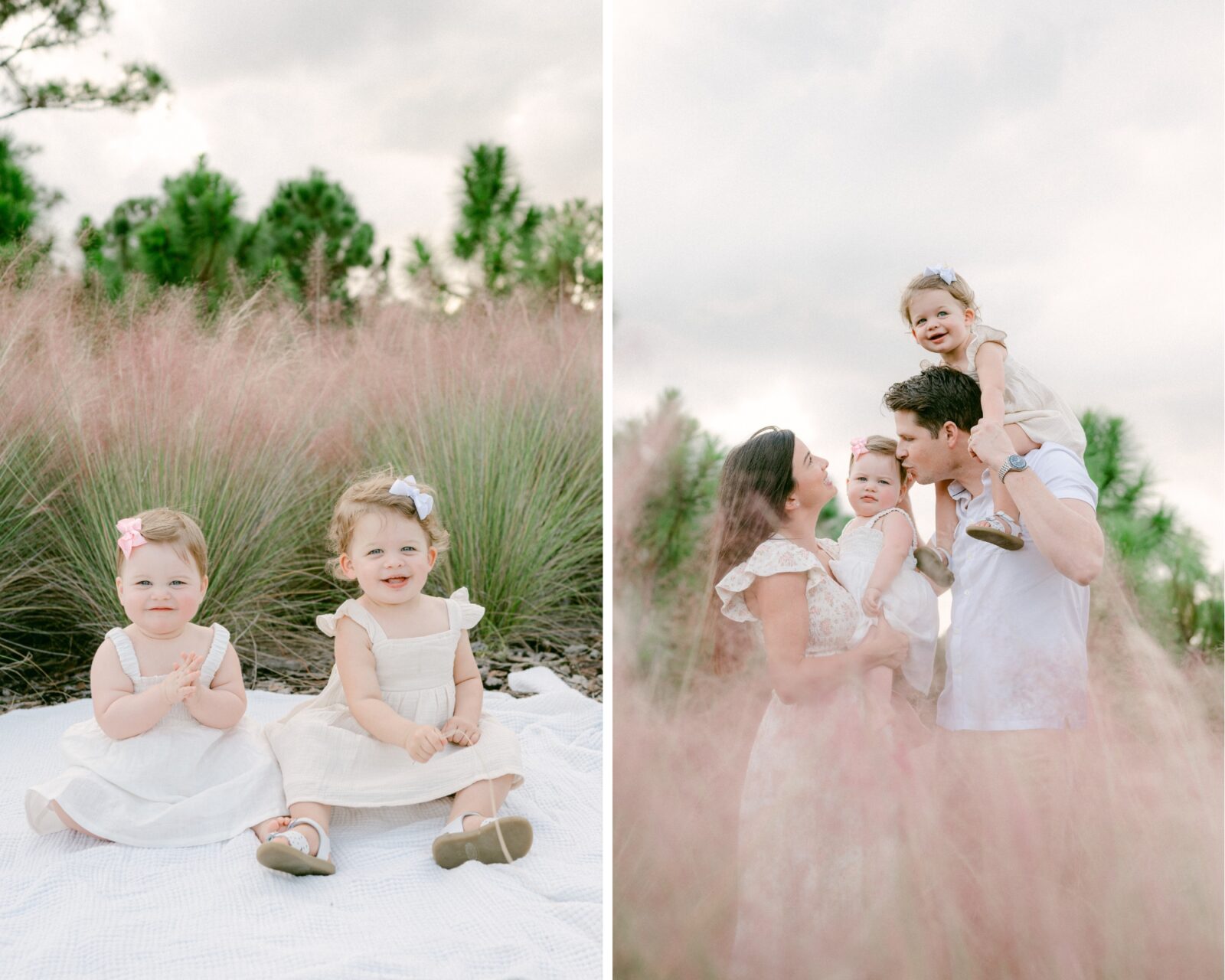 Miami Family Photographer with pink grass