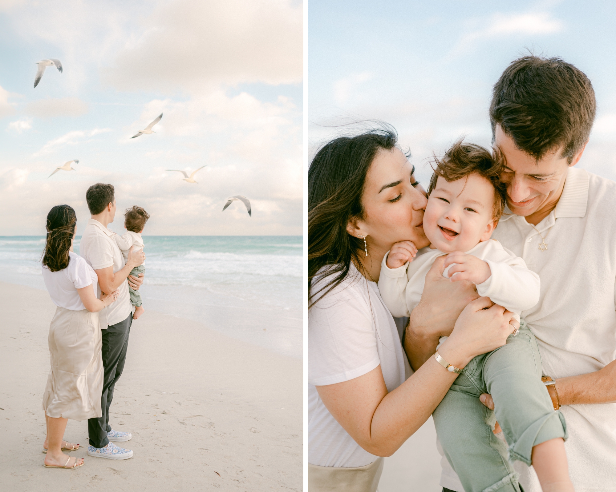 Pastel sky in Miami during family photoshoot