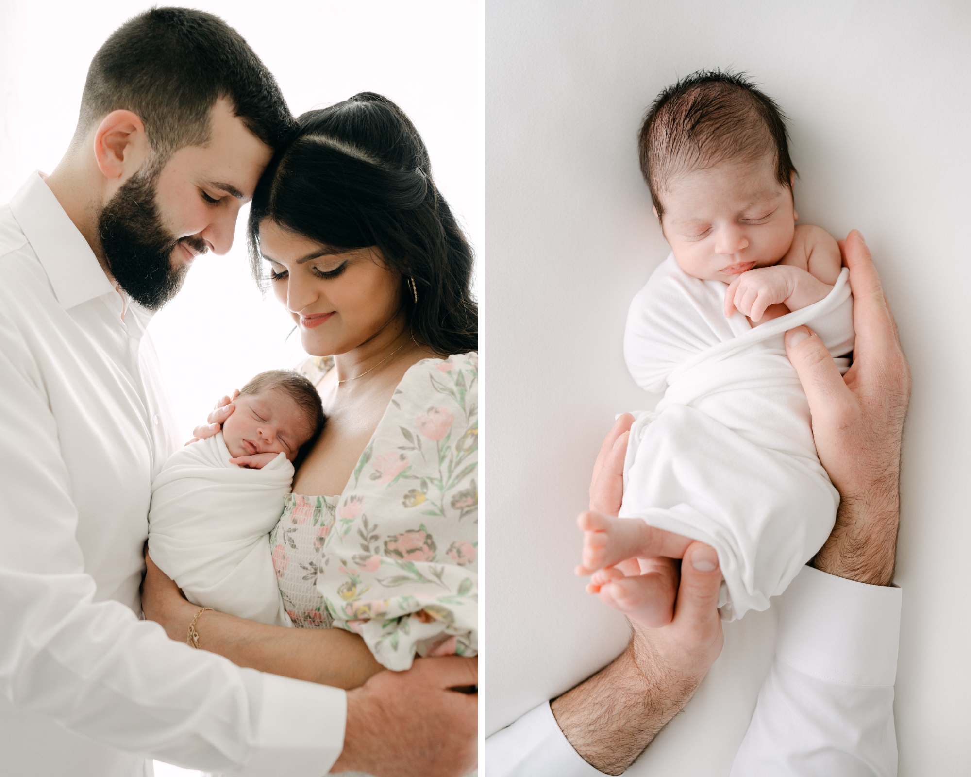 White, clean, simple Miami newborn photoshoot