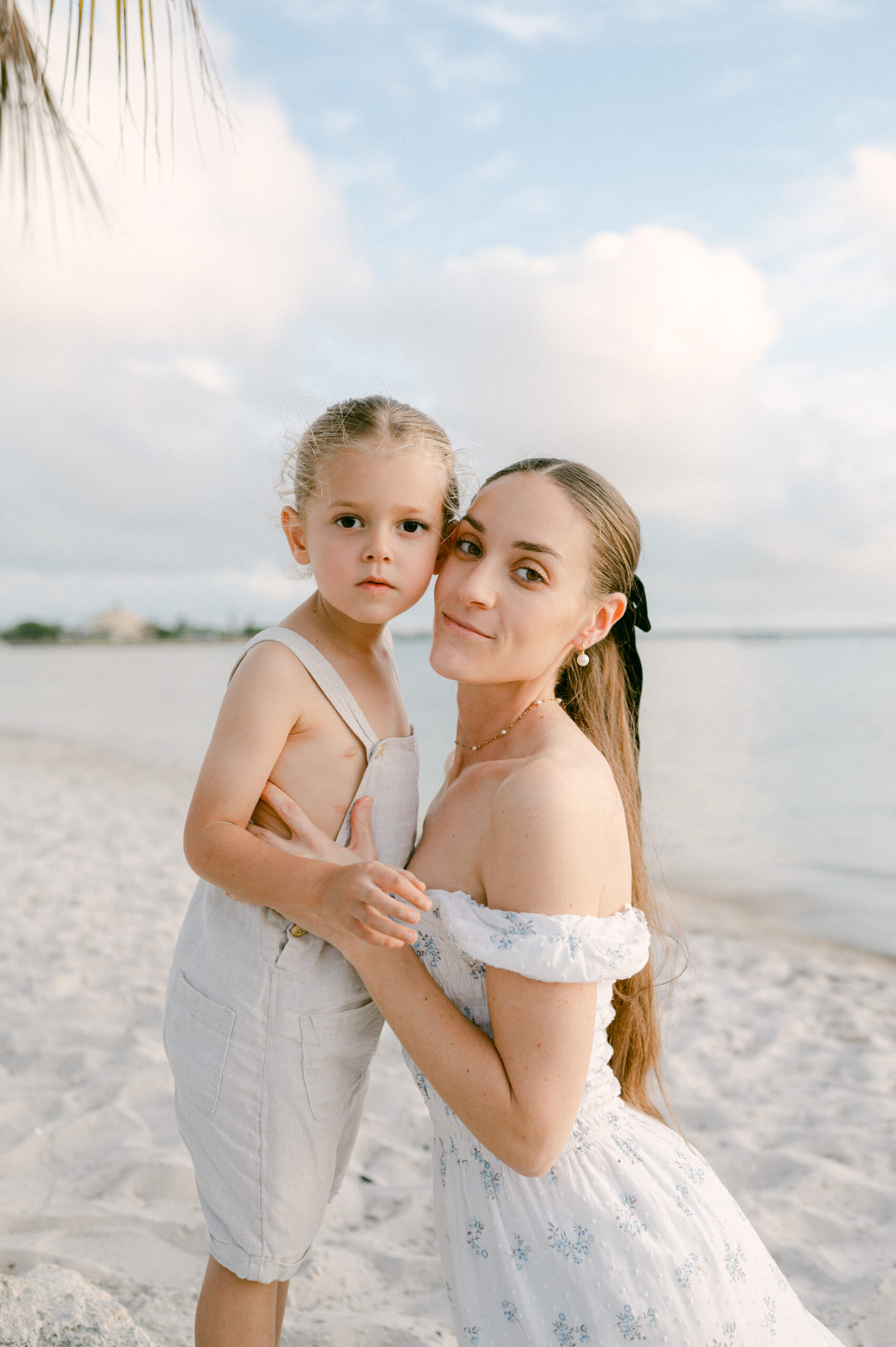 Mommy and son in Key Biscayne beach