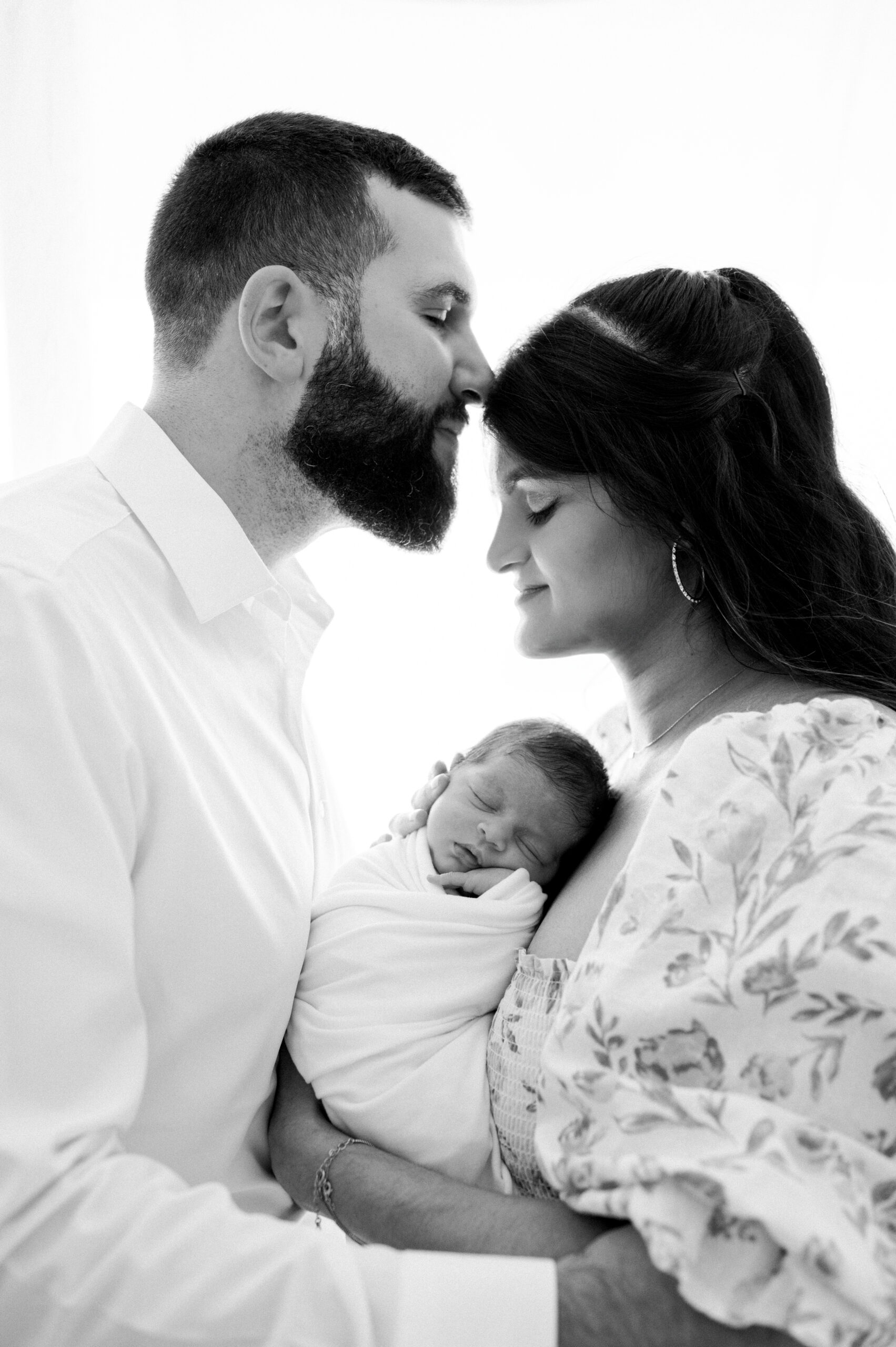 Black and white Miami newborn photography