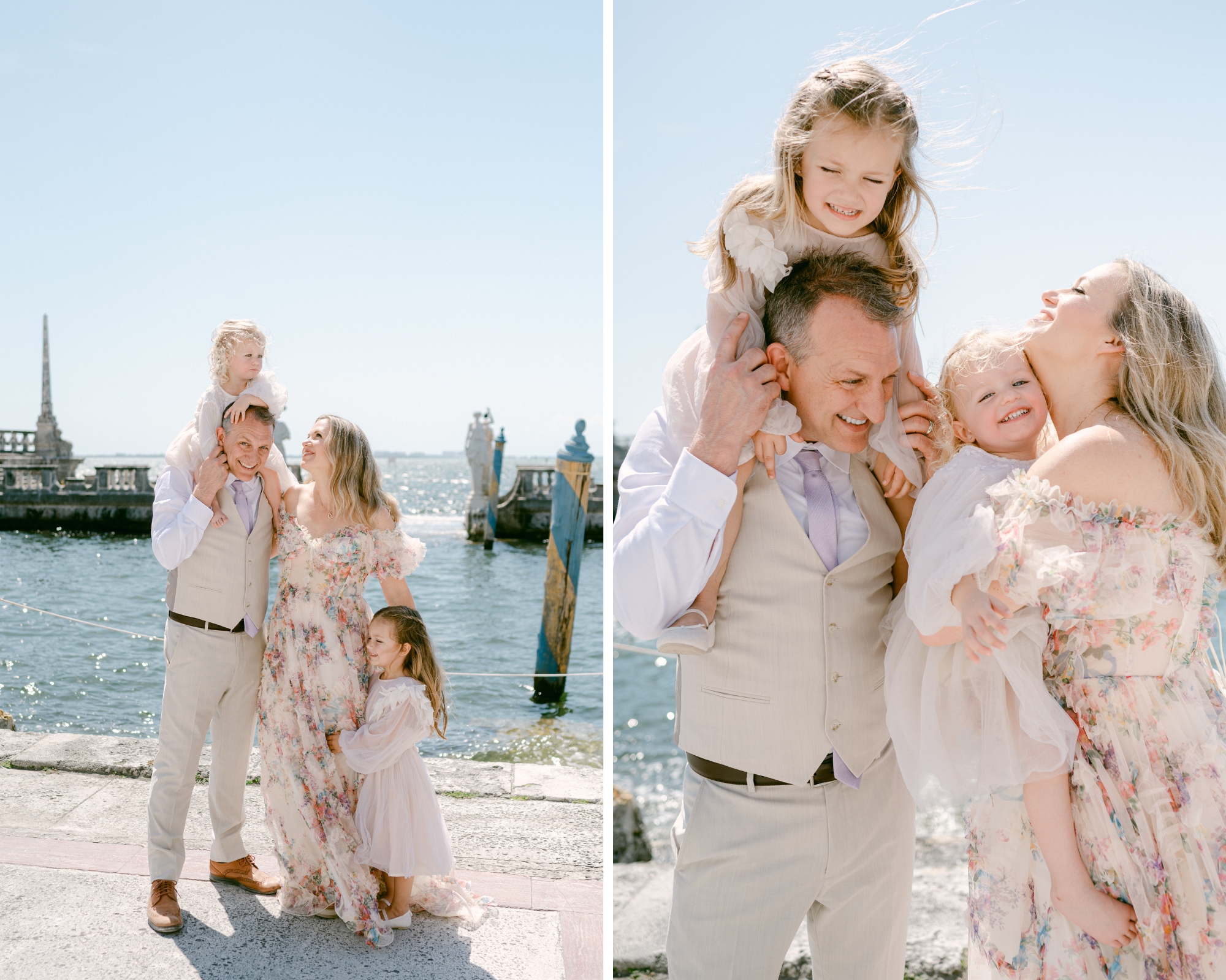 Family photos in Vizcaya by the water