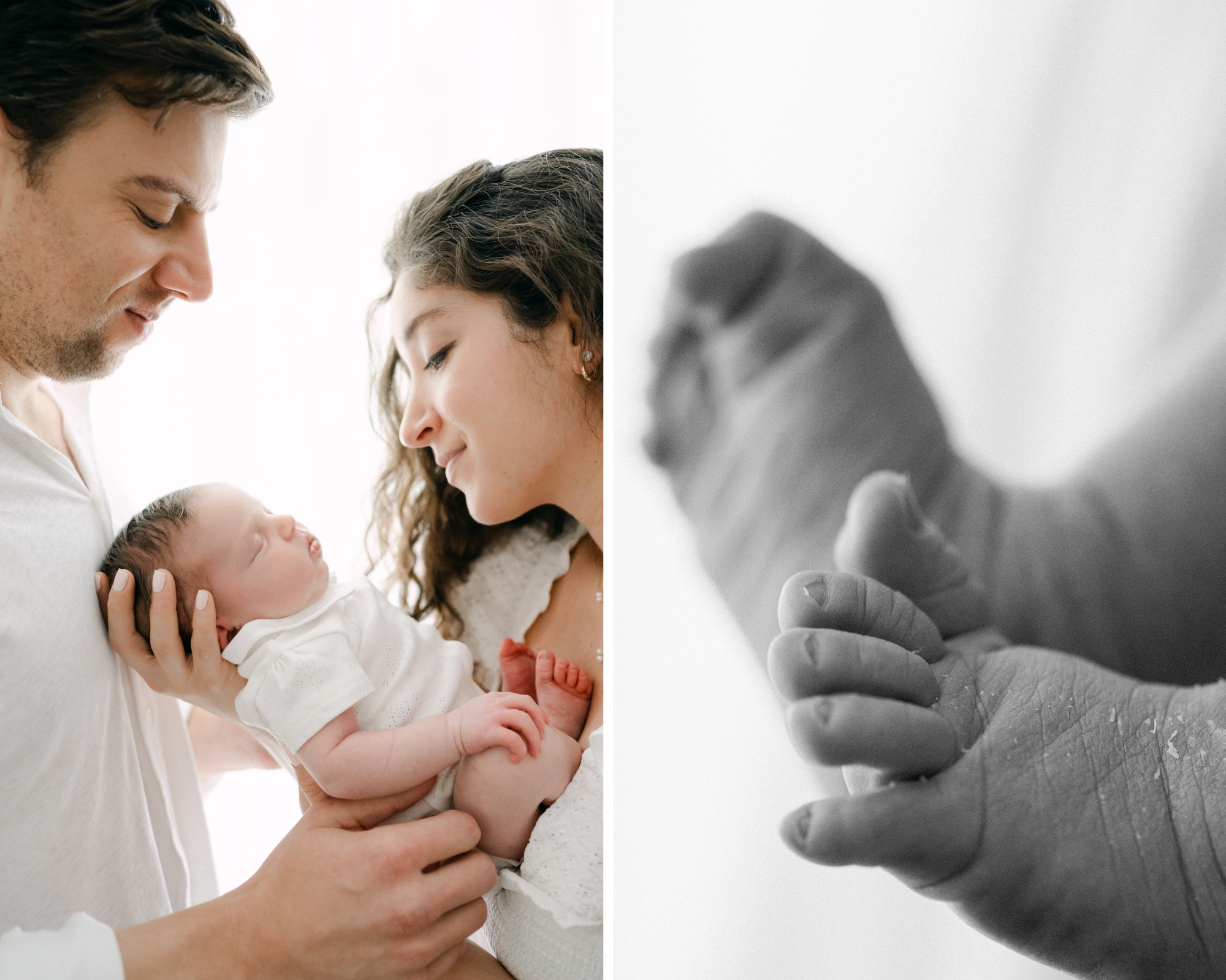 At home White and Natural Newborn Portraits
