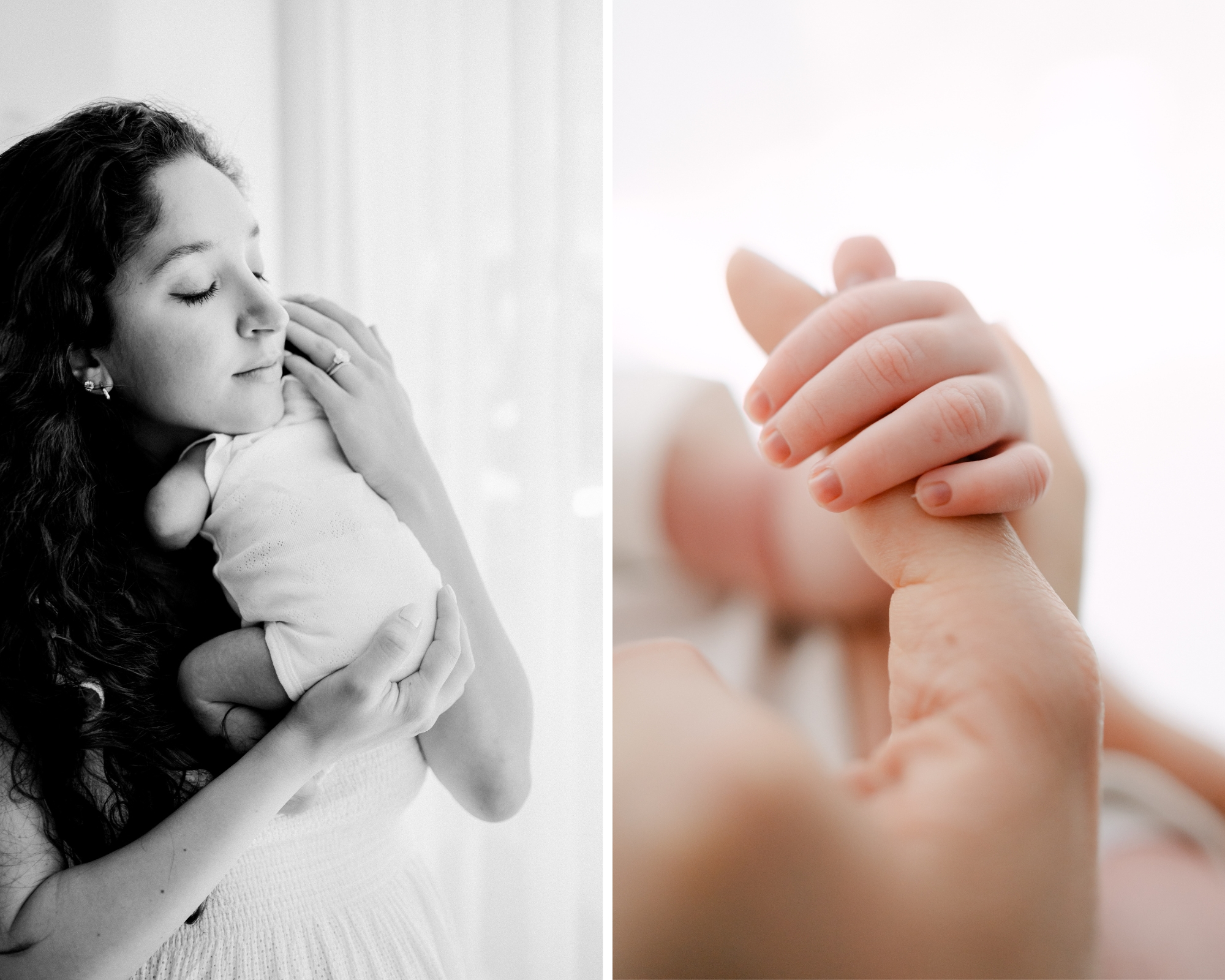At home White and Natural Newborn Portraits