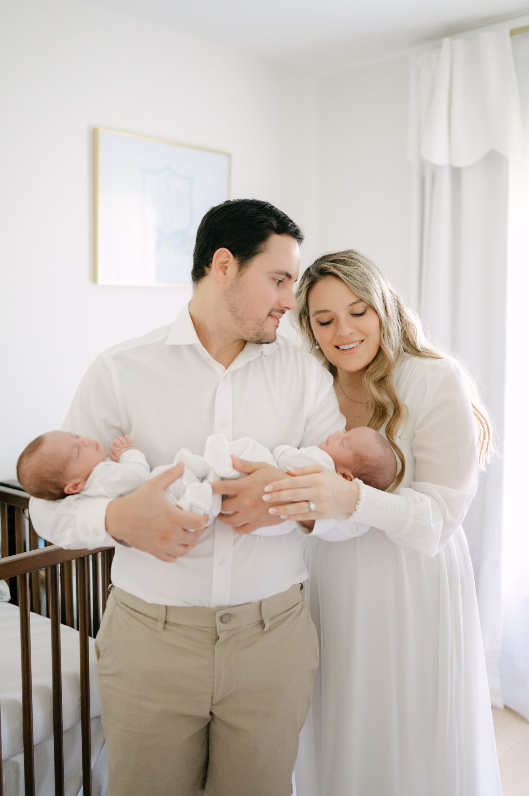 Family portrait with parents with twins