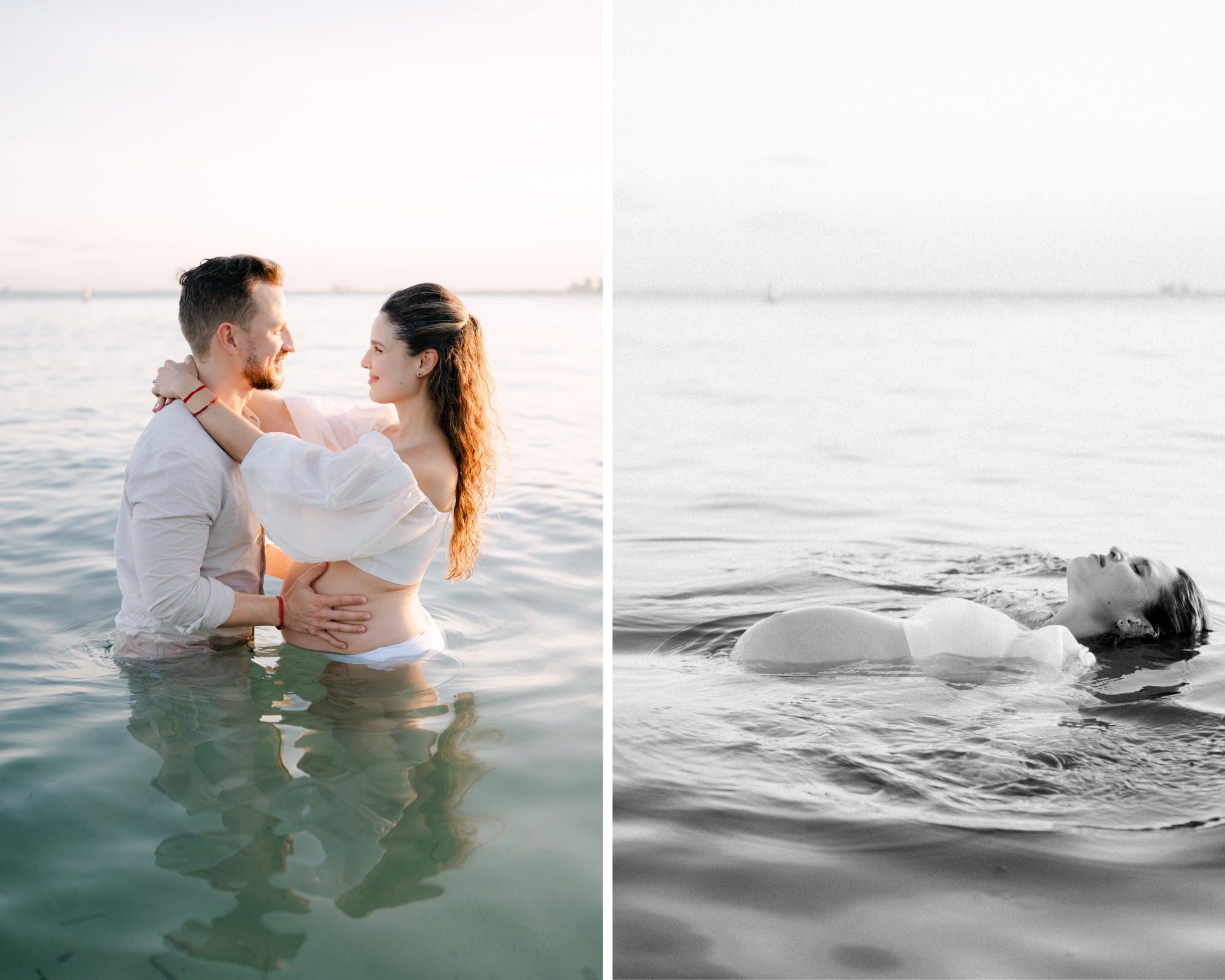 Maternity photoshoot in the water