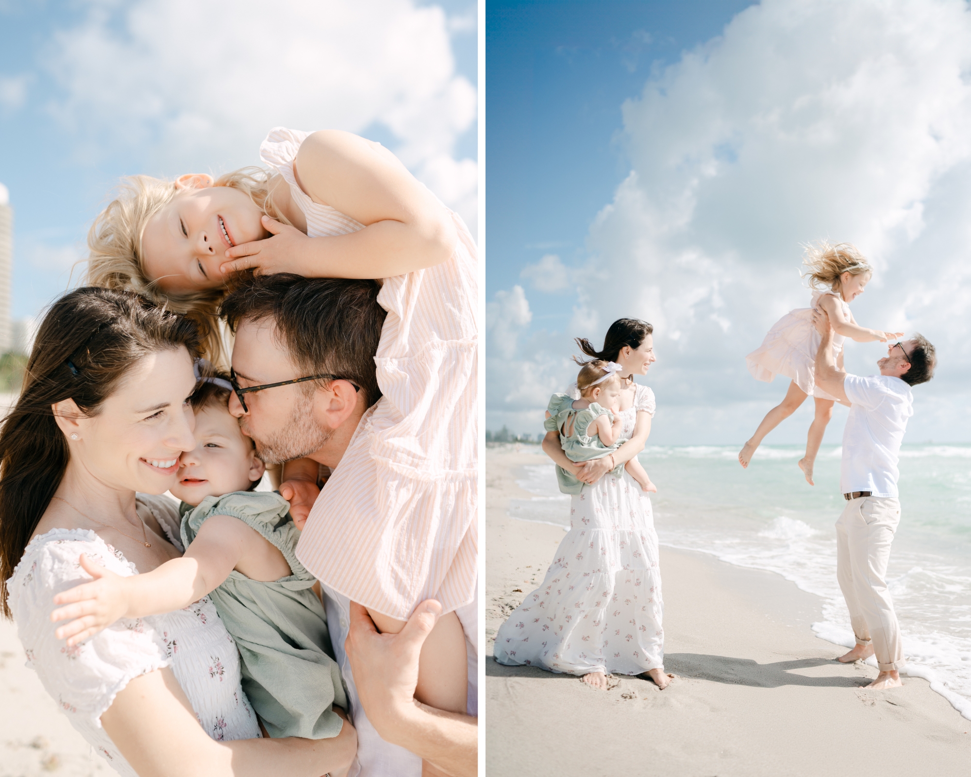 Fun Miami family photoshoot at the beach