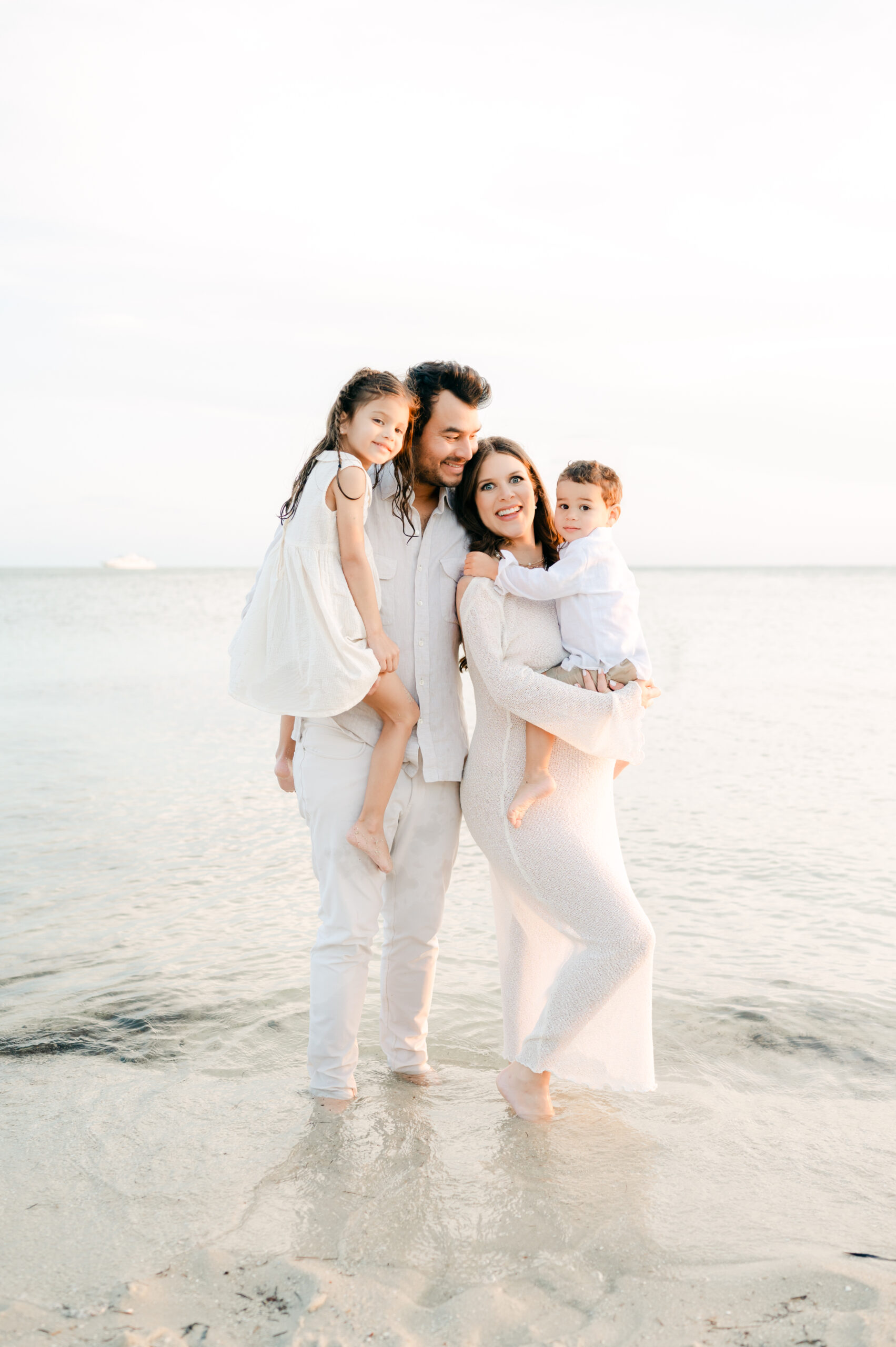 Miami Maternity Beach Photos with Siblings