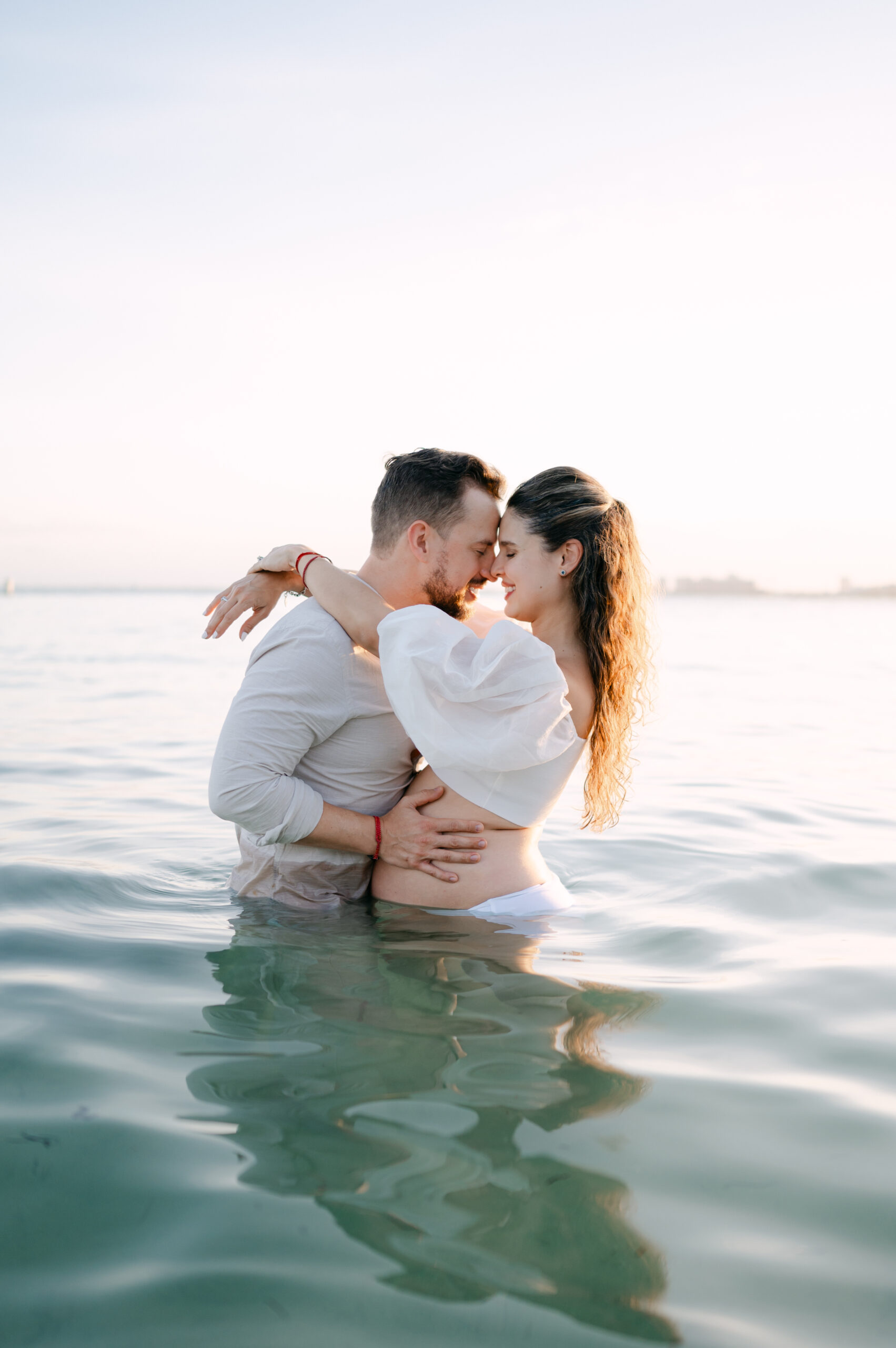 Miami Maternity photoshoot in the water 