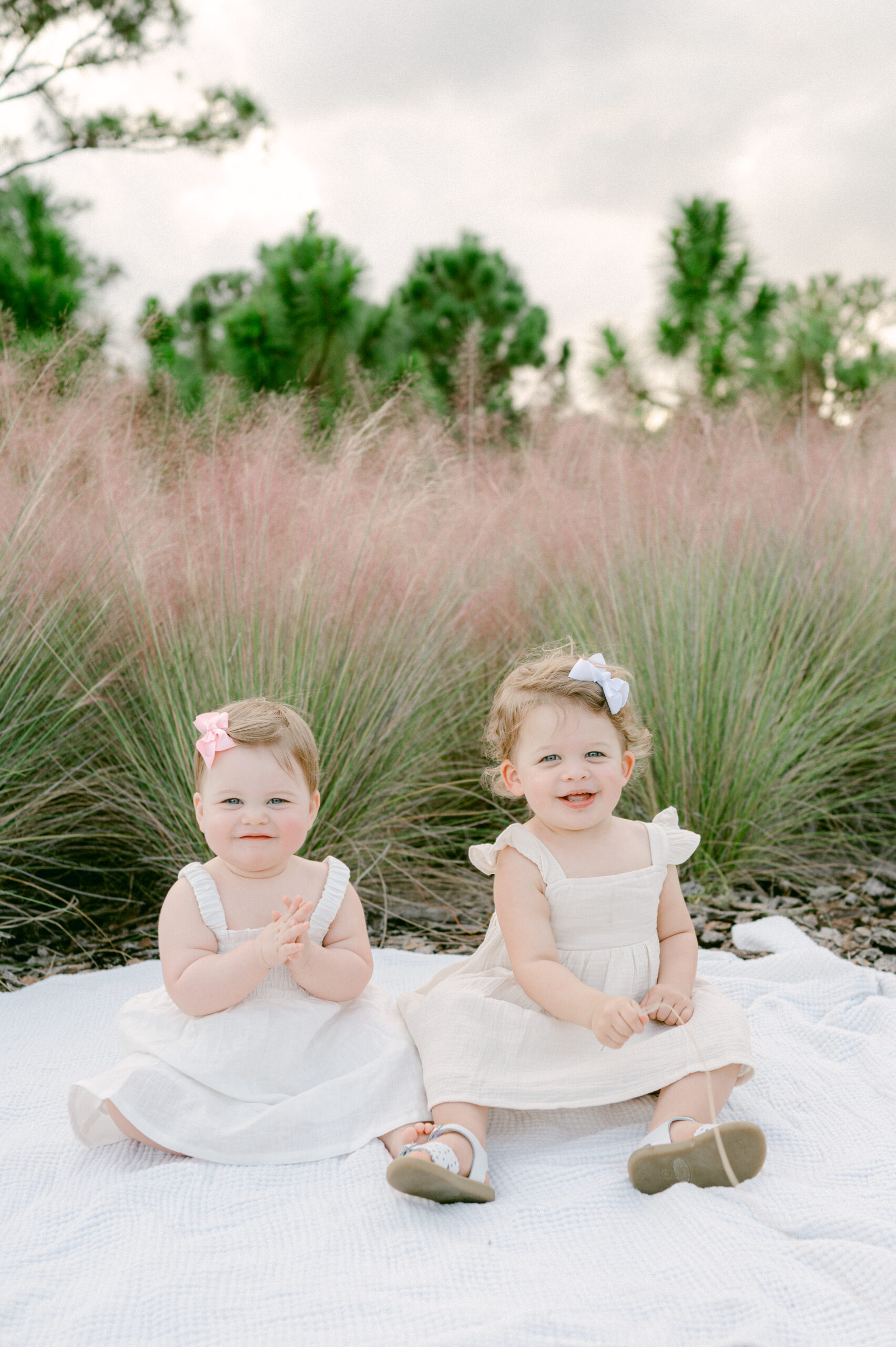 Sisters in Miami muhly pink grass