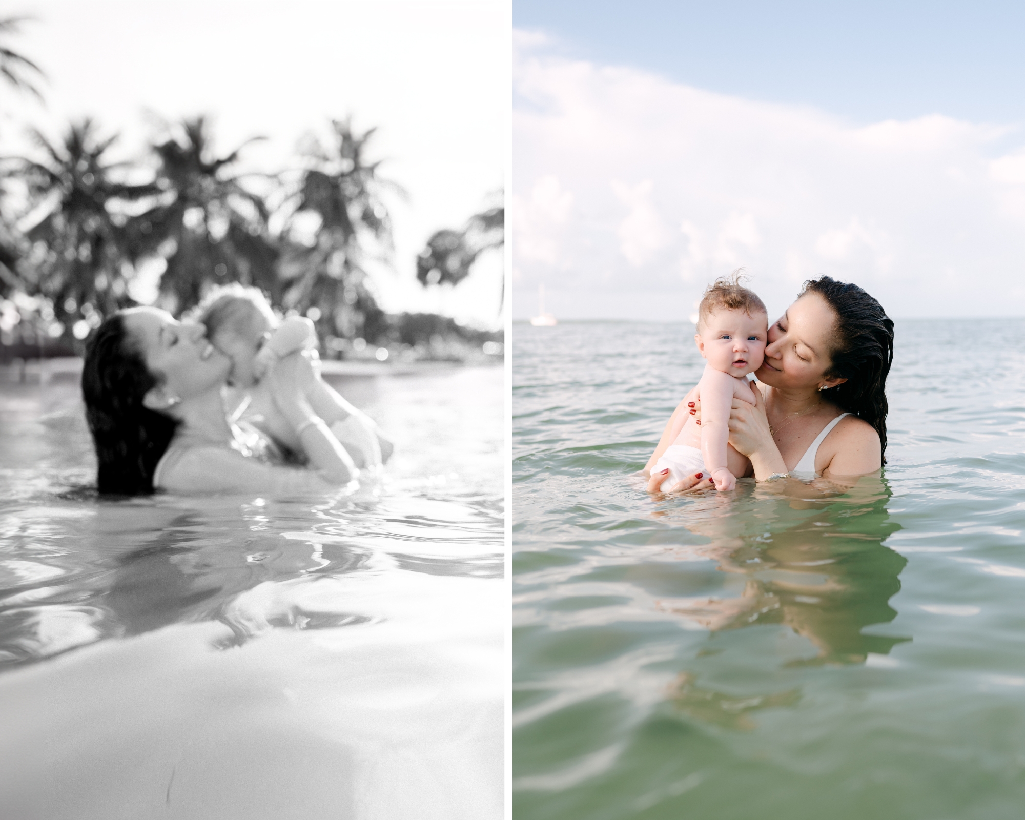 Mom and baby in the Miami water