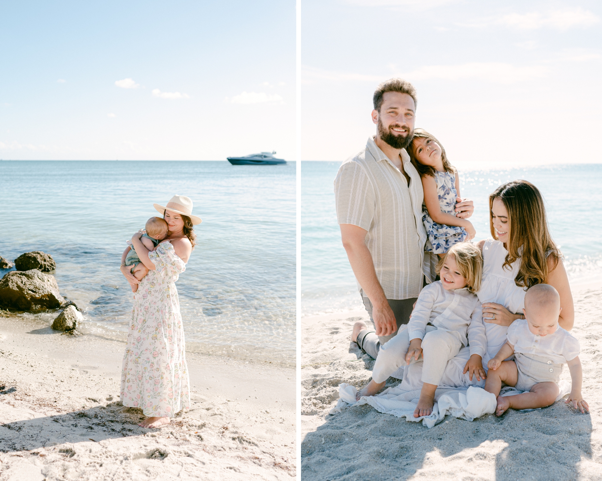 Fall beach family photos in Miami