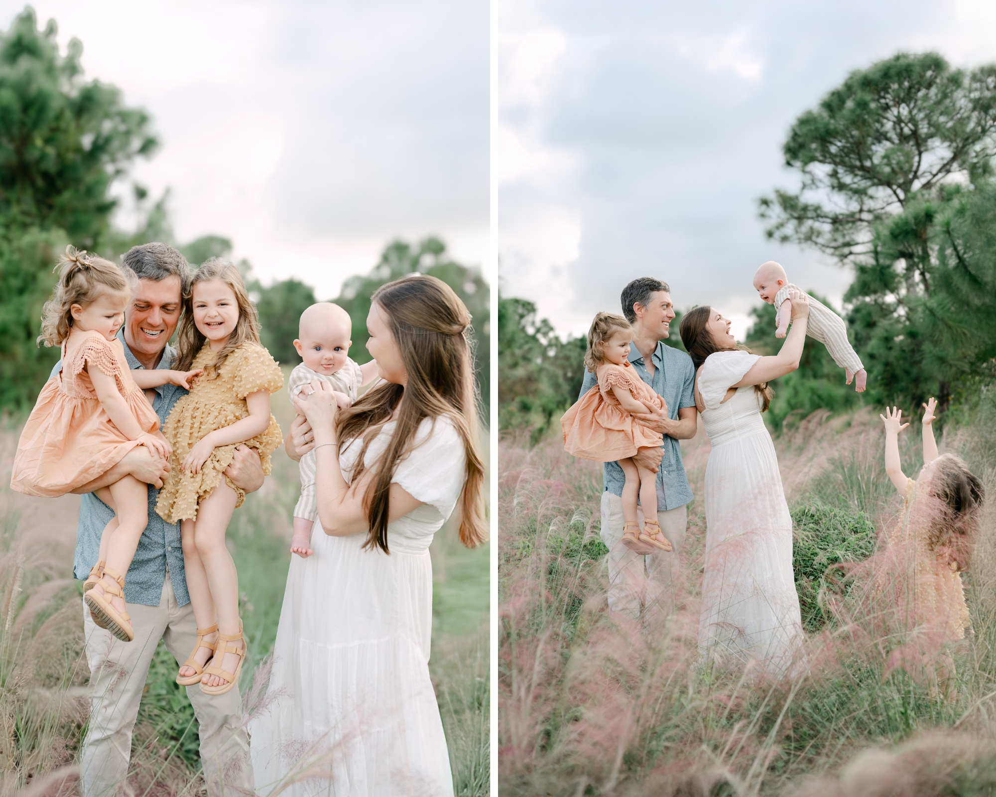 Miami photoshoot in pink grass field