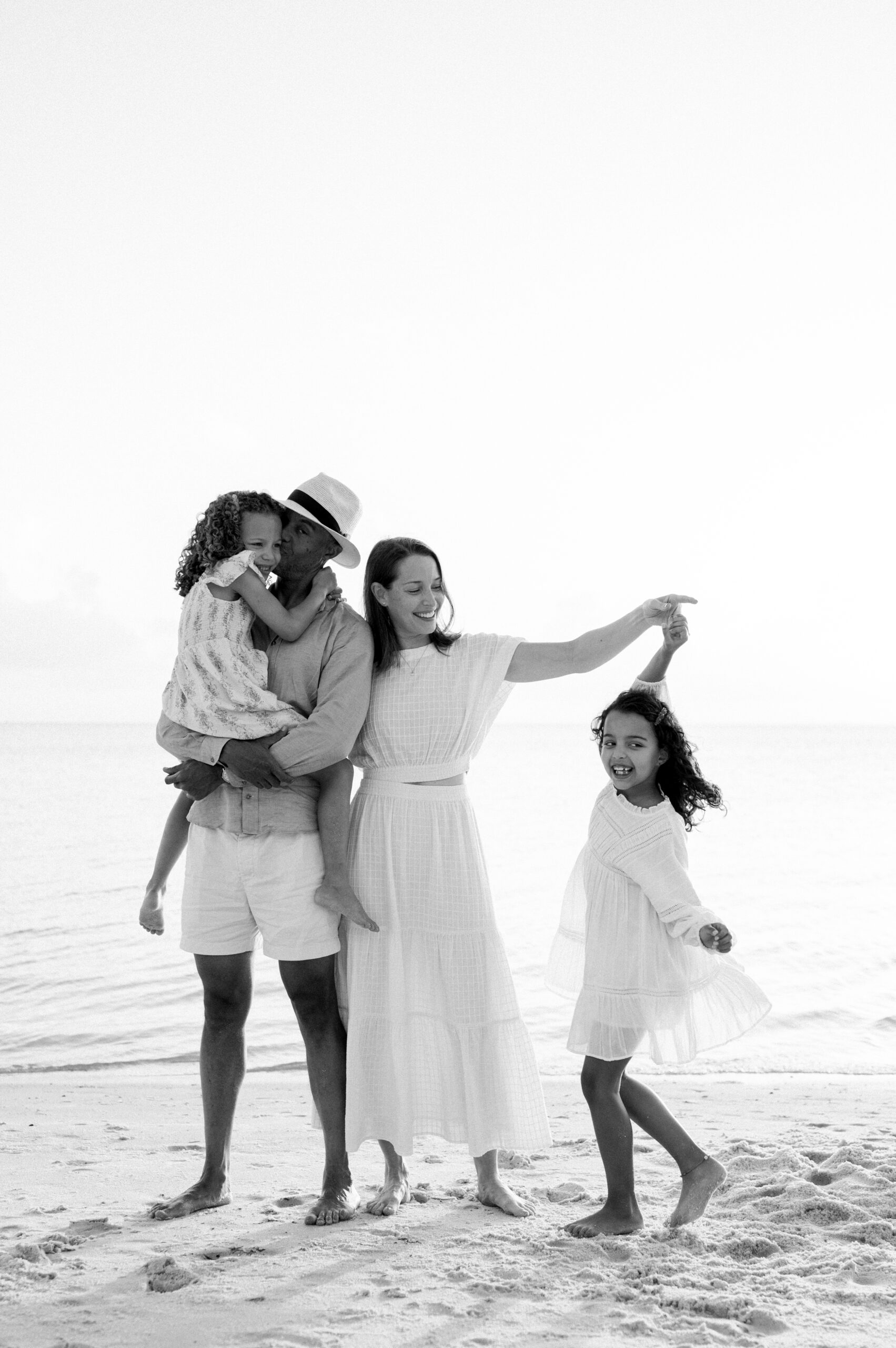 Family having fun at the beach