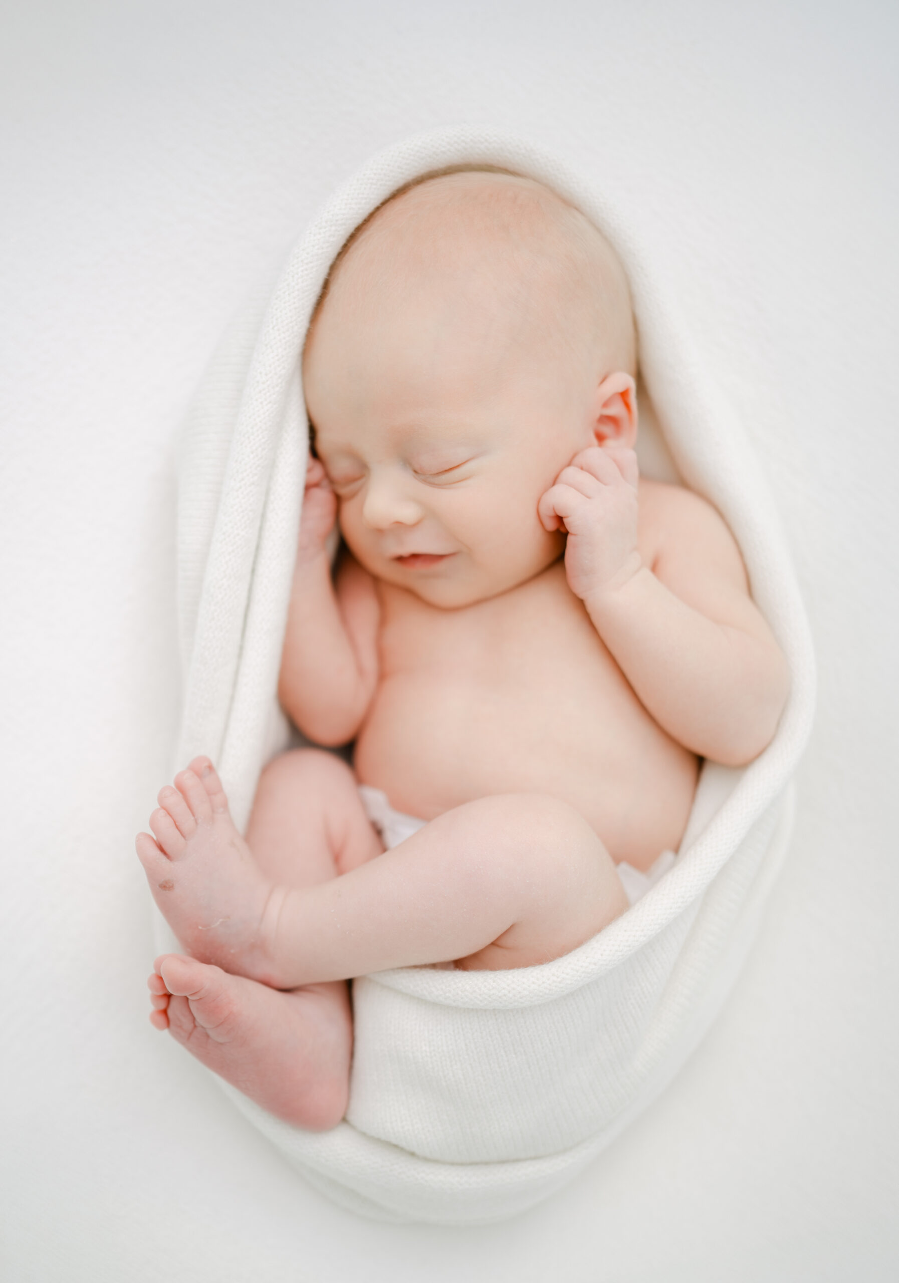 Sleeping newborn baby boy natural light at home Miami Beach 
