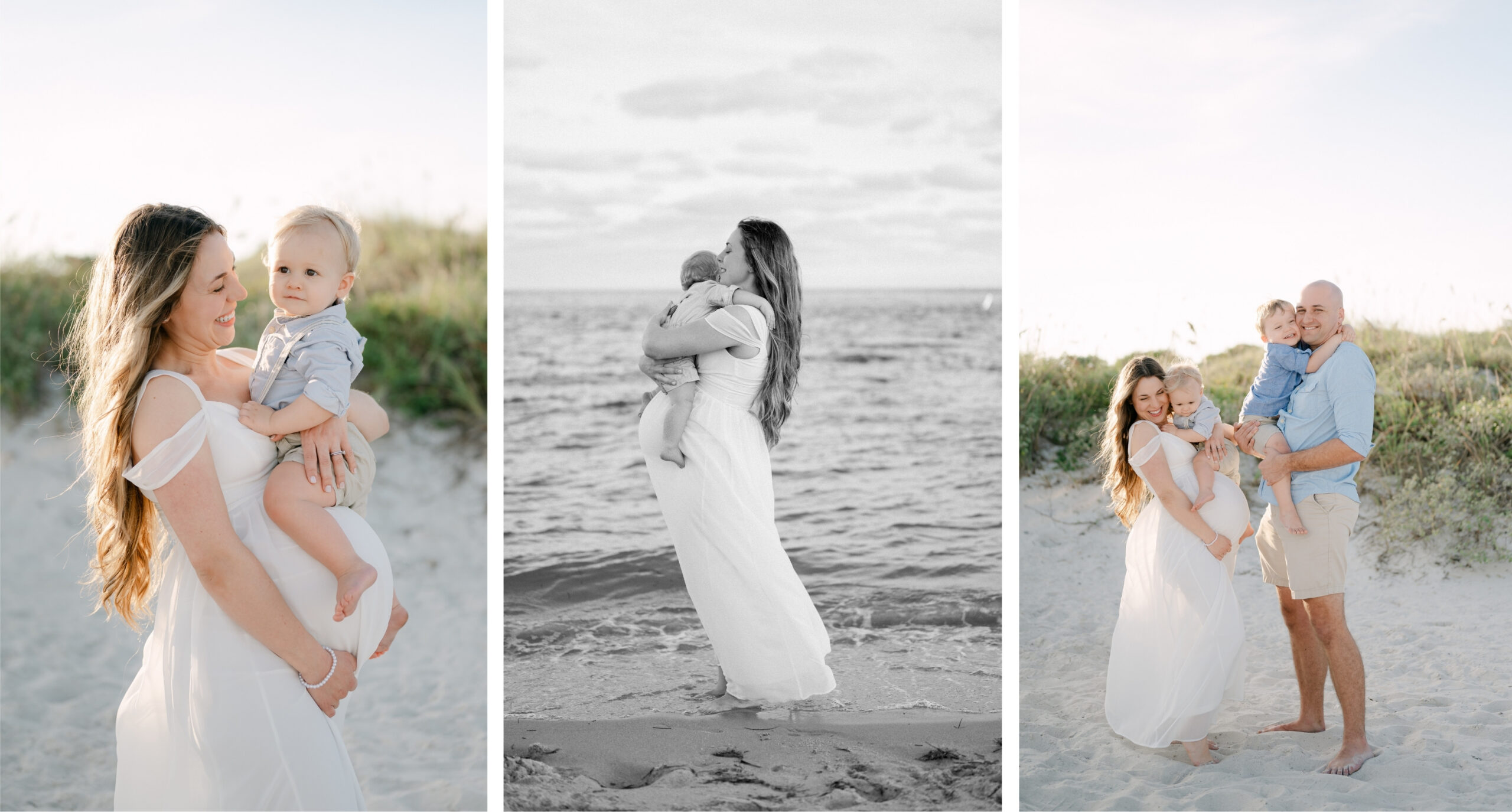 Pregnant woman at Key Biscayne lighthouse during maternity session Miami